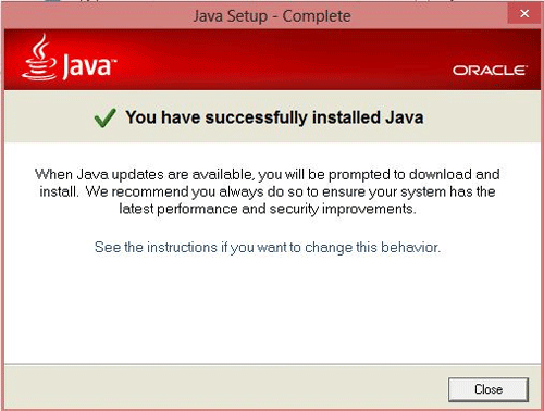 Java Setup, complete